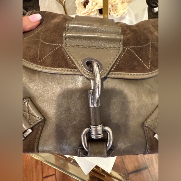 Christian Dior Green Calfskin Suede Rebelle Hobo Bag - Picture 8 of 16